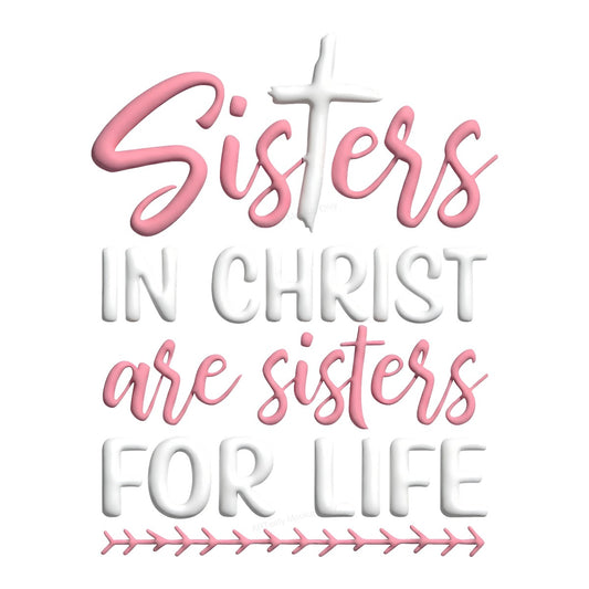DTF Heat Transfer Iron On Sticker Iron On Heat Transfers Sisters in Christ Design Faithful Apparel for T Shirts Hoodies Clearance - 1