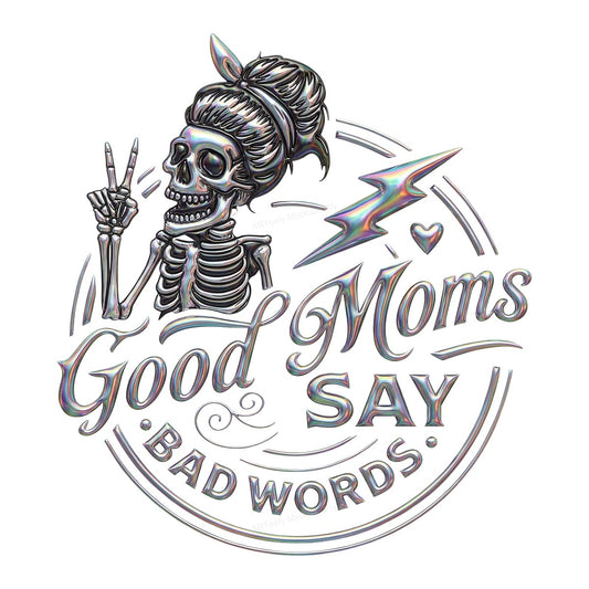 DTF Heat Transfer Iron On Sticker Iron On Transfers for T Shirts Holographic Skeleton Mom Design Halloween Theme Local Warehouse - 1