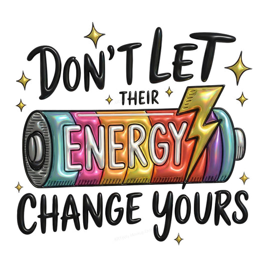 DTF Heat Transfer Iron On Sticker Iron On Heat Transfers Colorful Battery Design Motivational Quotes for T Shirts Hoodies Clearance - 1