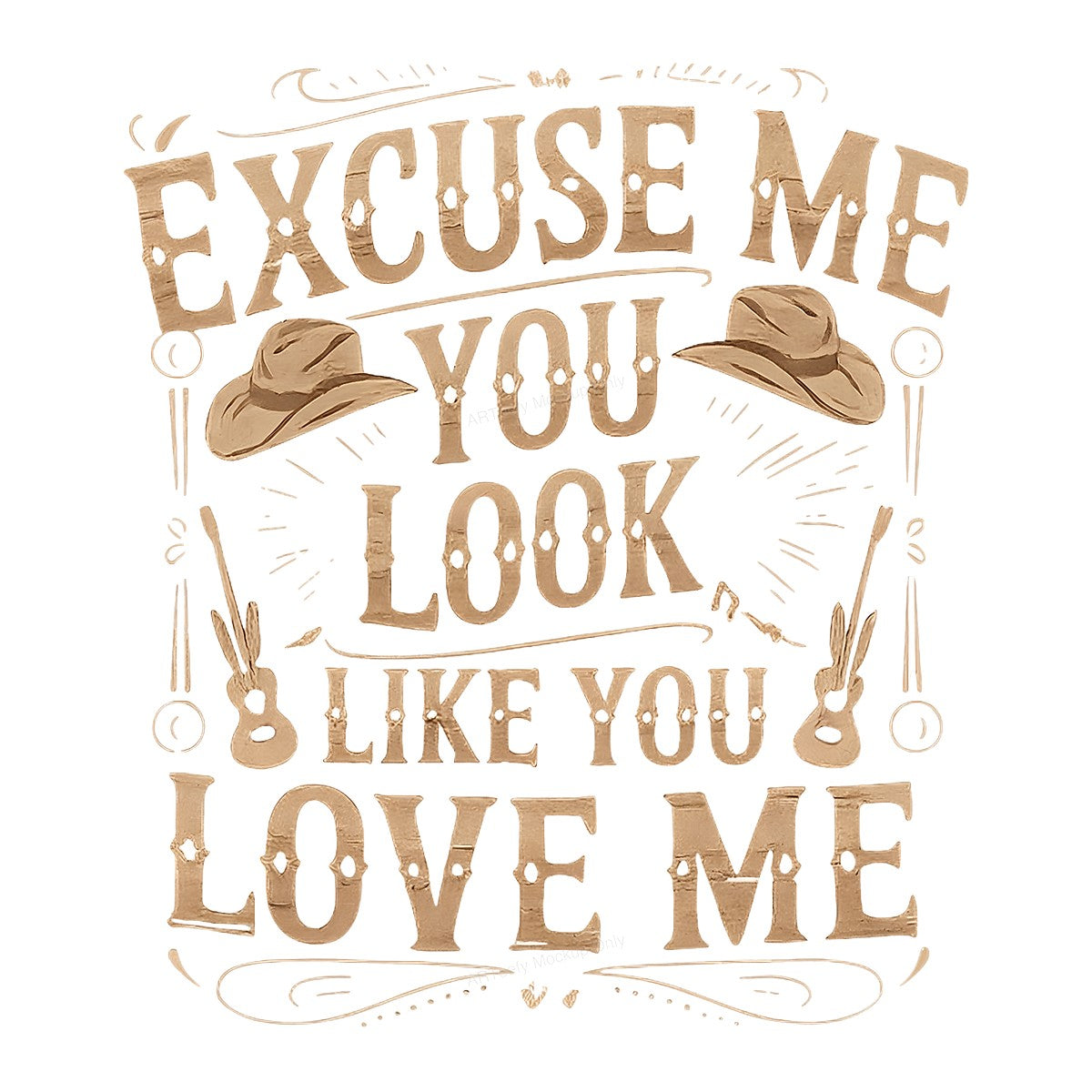 DTF Heat Transfer Iron On Sticker Iron On Heat Transfers Western Cowboy Style Excuse Me You Look Like You Love Me Design for T Shirts Jackets Clearance - 1
