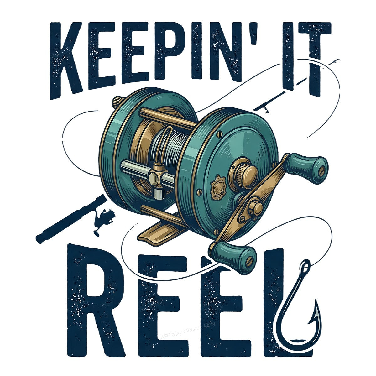 DTF Heat Transfer Iron On Sticker Iron On Heat Transfers Fishing Reel Graphic Outdoor Apparel Clearance Local Warehouse - 1
