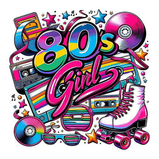 DTF Heat Transfer Iron On Sticker Iron On Heat Transfers Retro 80s Style Neon Colors for T Shirts Jackets Local Warehouse - 1