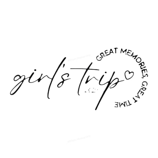 DTF Heat Transfer Iron On Sticker Iron On Heat Transfers Girls Trip 2025 Script Design for Travel Shirts Great Memories Clearance - 1