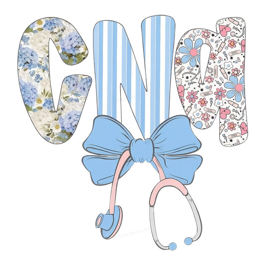 DTF Heat Transfer Iron On Sticker Iron On Heat Transfers Floral Stethoscope Design for Medical Apparel Nurse Day Gifts Clearance - 1
