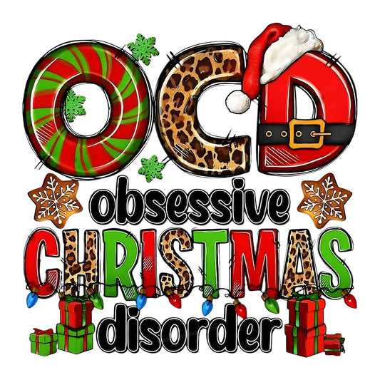 DTF Heat Transfer Iron On Sticker Iron On Heat Transfers Festive Christmas Letters Leopard Snowflakes for Holiday T Shirts Seasonal Clearance - 1