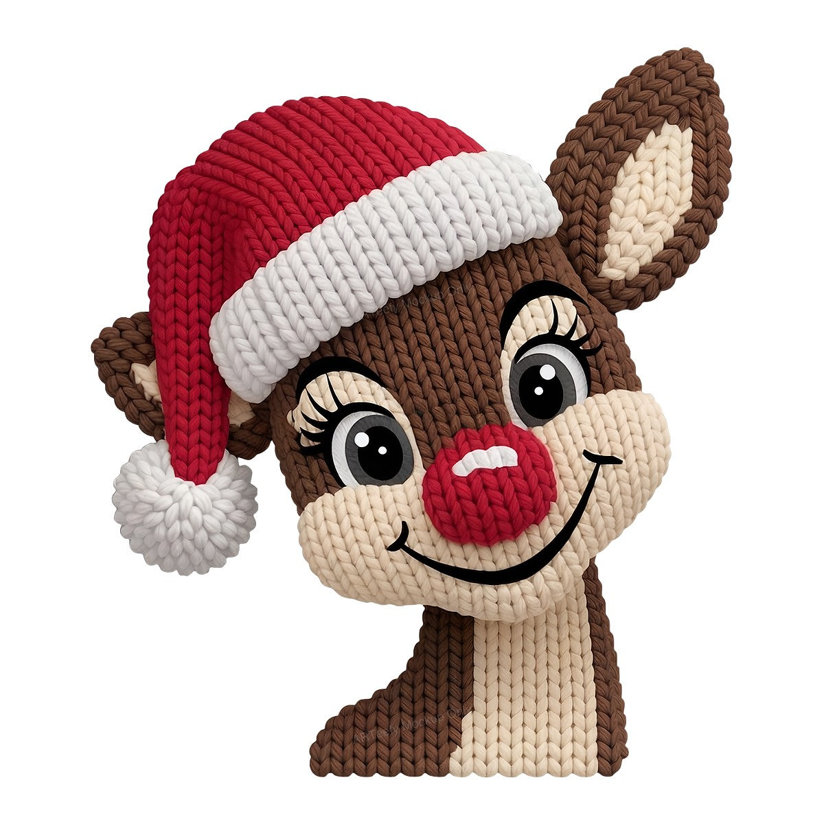 DTF Heat Transfer Iron On Sticker Iron On Heat Transfers Festive Reindeer Knitted Design for Christmas Decorations Clearance - 1
