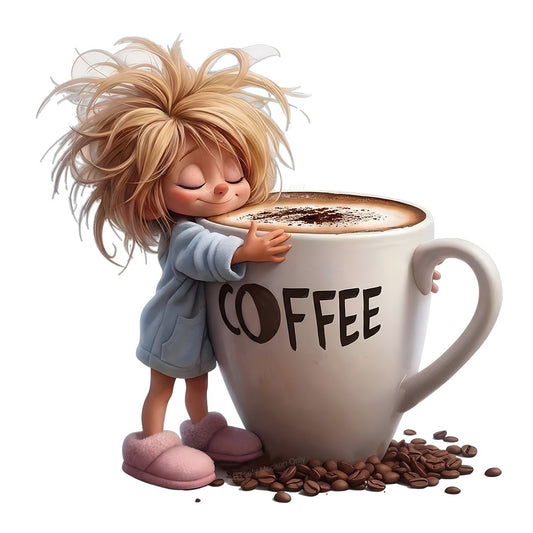 DTF Heat Transfer Iron On Sticker Iron On Heat Transfers Coffee Lover Cartoon Character Style for T Shirts Hoodies Clearance - 1