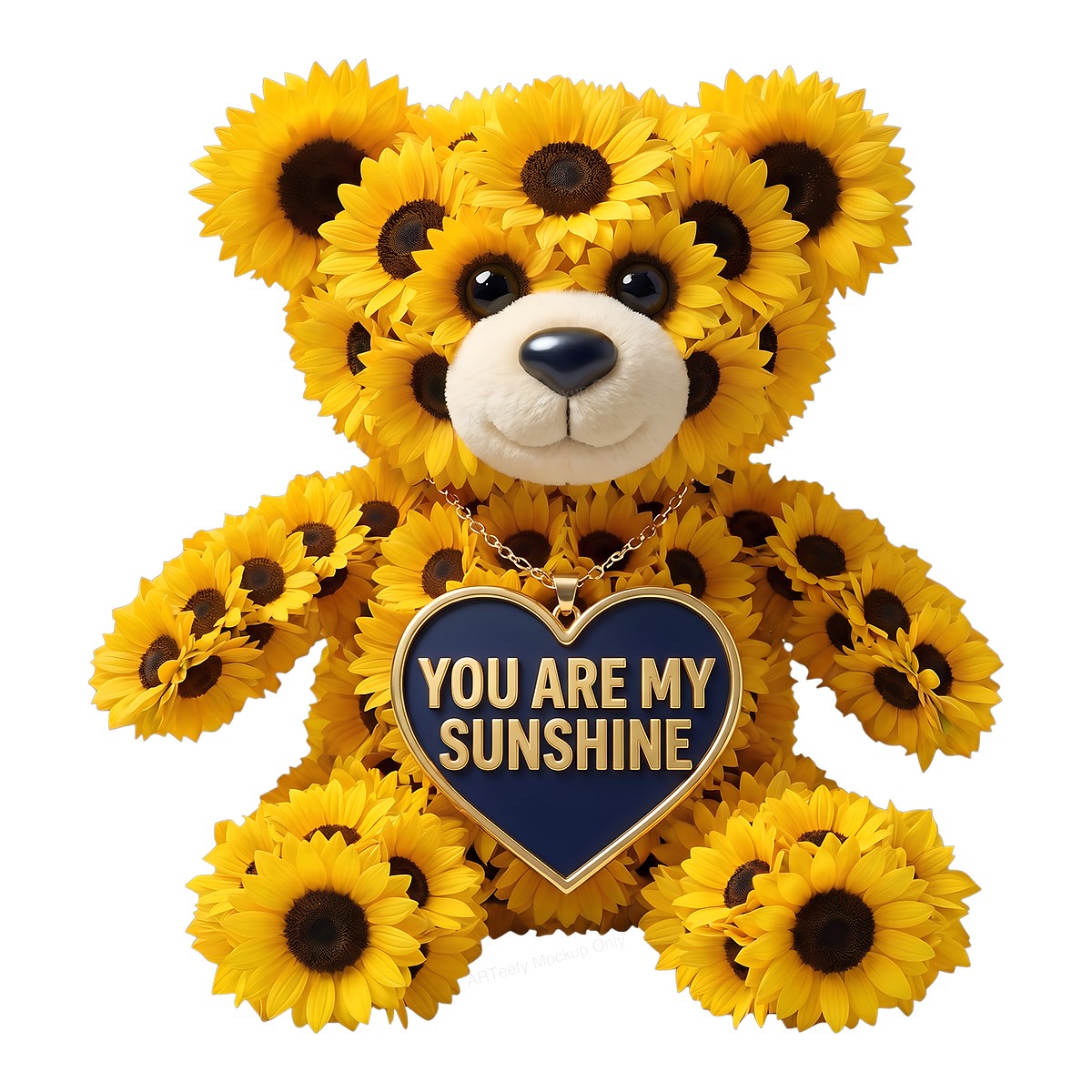 DTF Transfer You Are My Sunshine Sunflower Teddy Bear Graphic for T Shirts Hoodies and Gifts - 1