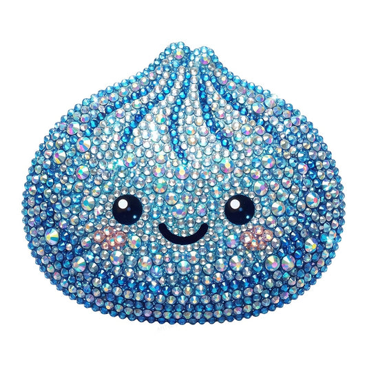 DTF Transfer Cute Sparkly Dumpling Face Rhinestone Graphic for T Shirts Hoodies and Tote Bags - 1