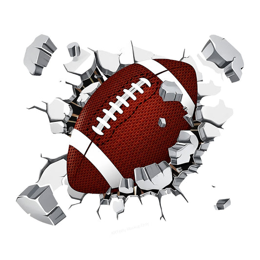 DTF Transfer American Football Breaking Wall 3D Graphic for T Shirts Hoodies and Game Day Apparel - 1