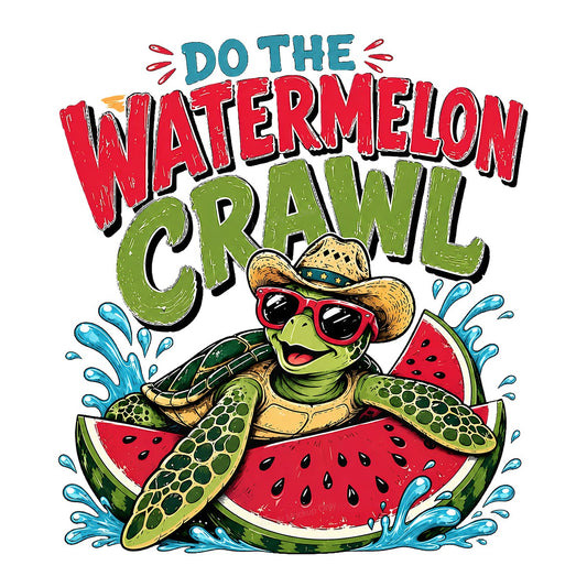 DTF Heat Transfer Do The Watermelon Crawl Turtle on Watermelon Graphic for T Shirts Hoodies and Summer Party Apparel - 1