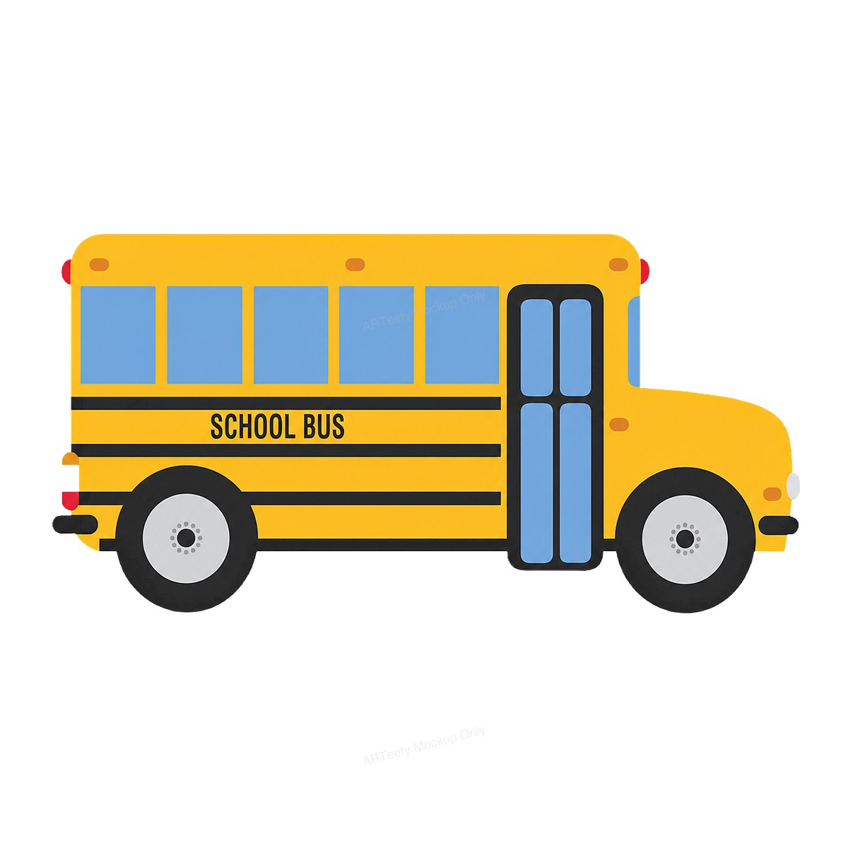 DTF Transfer Yellow School Bus Cartoon Graphic for T Shirts Hoodies and Teacher Gifts - 1