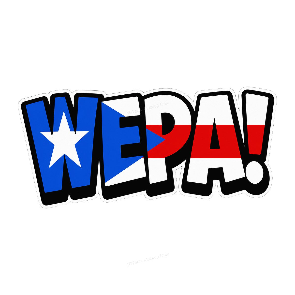 DTF Heat Transfer WEPA Puerto Rican Flag Text Graphic for T Shirts Hoodies and Party Outfits - 1