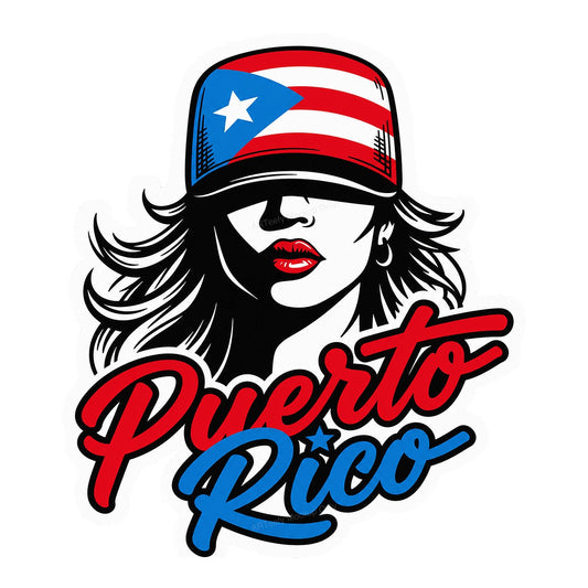 DTF Transfer Puerto Rico Flag Hat Retro Script Graphic for T Shirts Hoodies and Tote Bags - 1