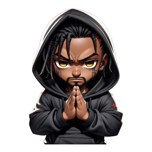 DTF Heat Transfer Praying Boy in Hoodie Graphic Art for T Shirts Hoodies and Casual Wear - 1