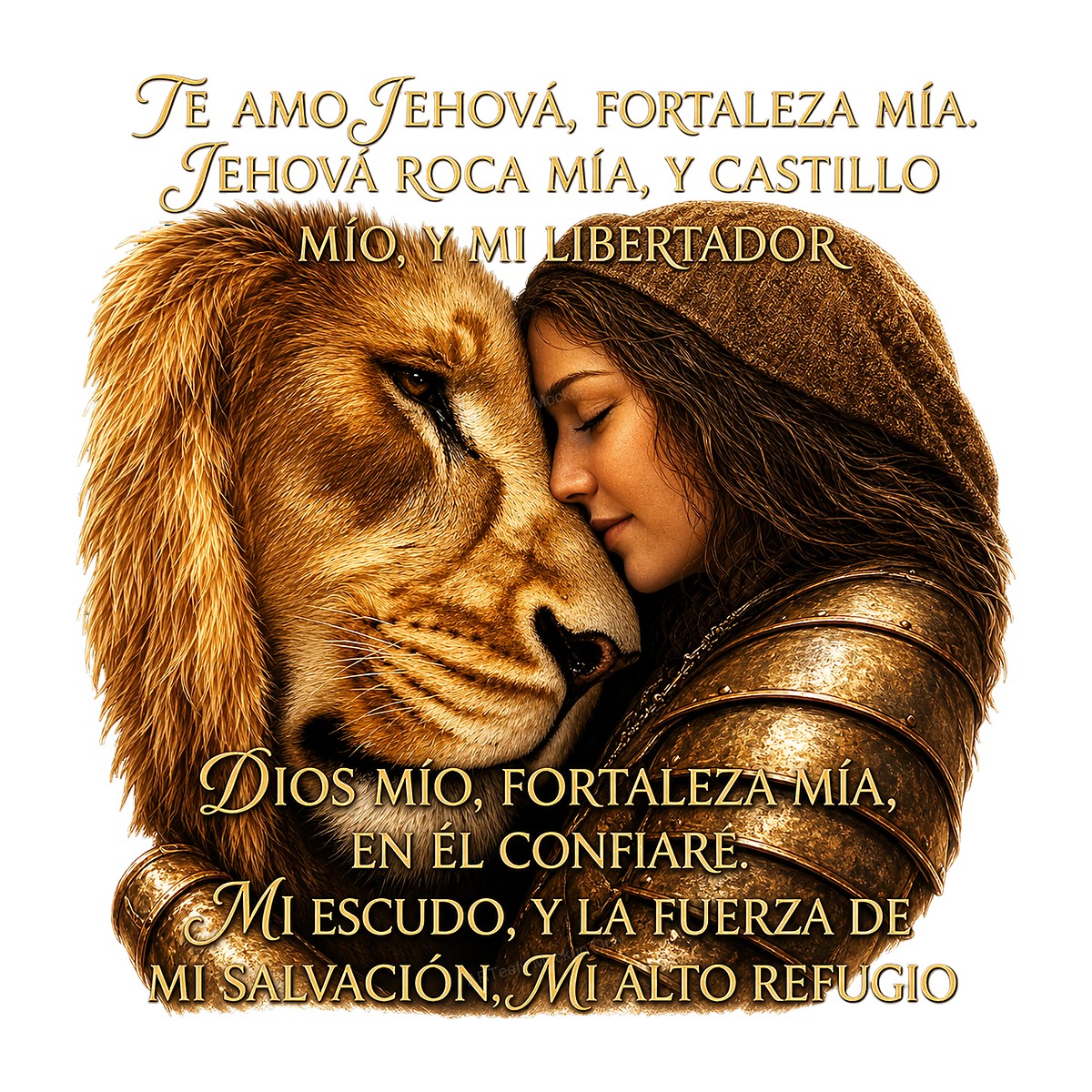 Christian Heat Transfer Spanish Lion of Judah Bible Verse Graphic for T Shirts Hoodies and Christian Apparel - 1