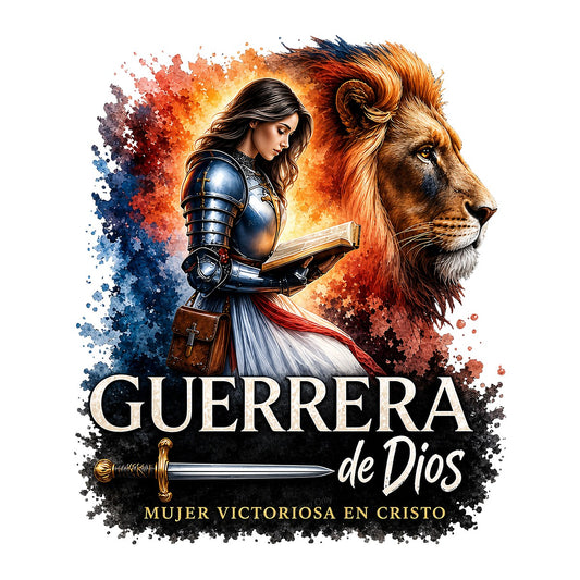 Christian Heat Transfer Guerrera de Dios Mujer Victoriosa en Cristo Warrior and Lion Art for T Shirts Hoodies and Christian Apparel - 1