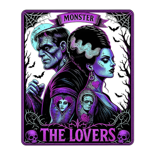DTF Heat Transfer Monster The Lovers Gothic Horror Couple Graphic for T Shirts Hoodies and Halloween Apparel - 1