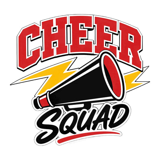 DTF Transfer Cheer Squad Megaphone with Lightning Graphic for T Shirts Hoodies and Team Spirit Apparel - 1