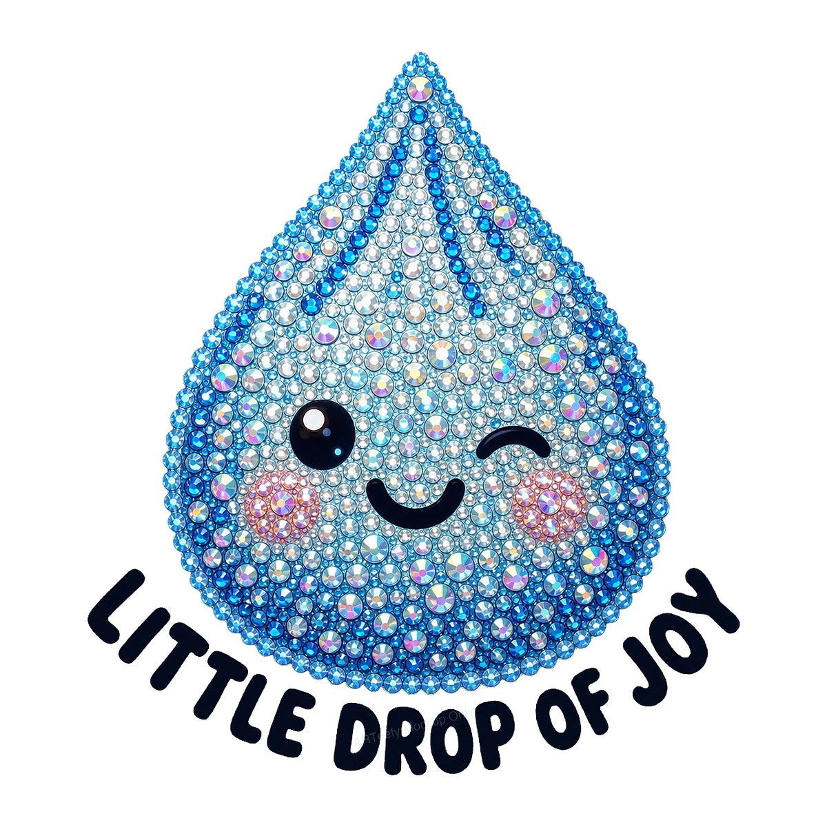 DTF Heat Transfer Little Drop of Joy Kawaii Rhinestone Water Drop Graphic for T Shirts Hoodies and Tote Bags - 1