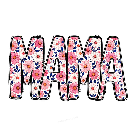 DTF Transfer Floral MAMA Lettering Graphic for T Shirts Hoodies and Mother’s Day Gifts - 1