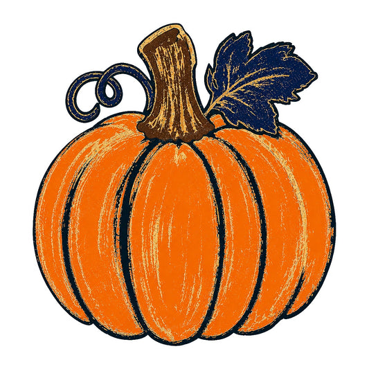 DTF Heat Transfer Rustic Pumpkin Illustration Graphic for Fall T Shirts Hoodies and Tote Bags - 1