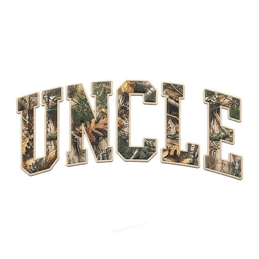 Heat Transfer Patch UNCLE Camouflage Letter Graphic for T Shirts Hoodies and Gifts - 1