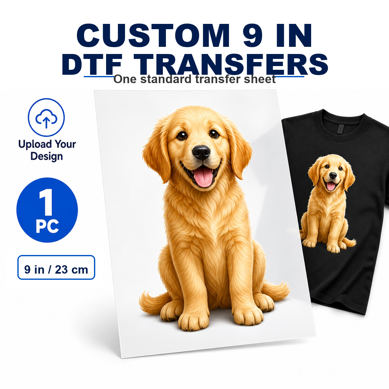 1 Custom DTF Transfer - 9" x 9" (23 x 23 cm) - 1