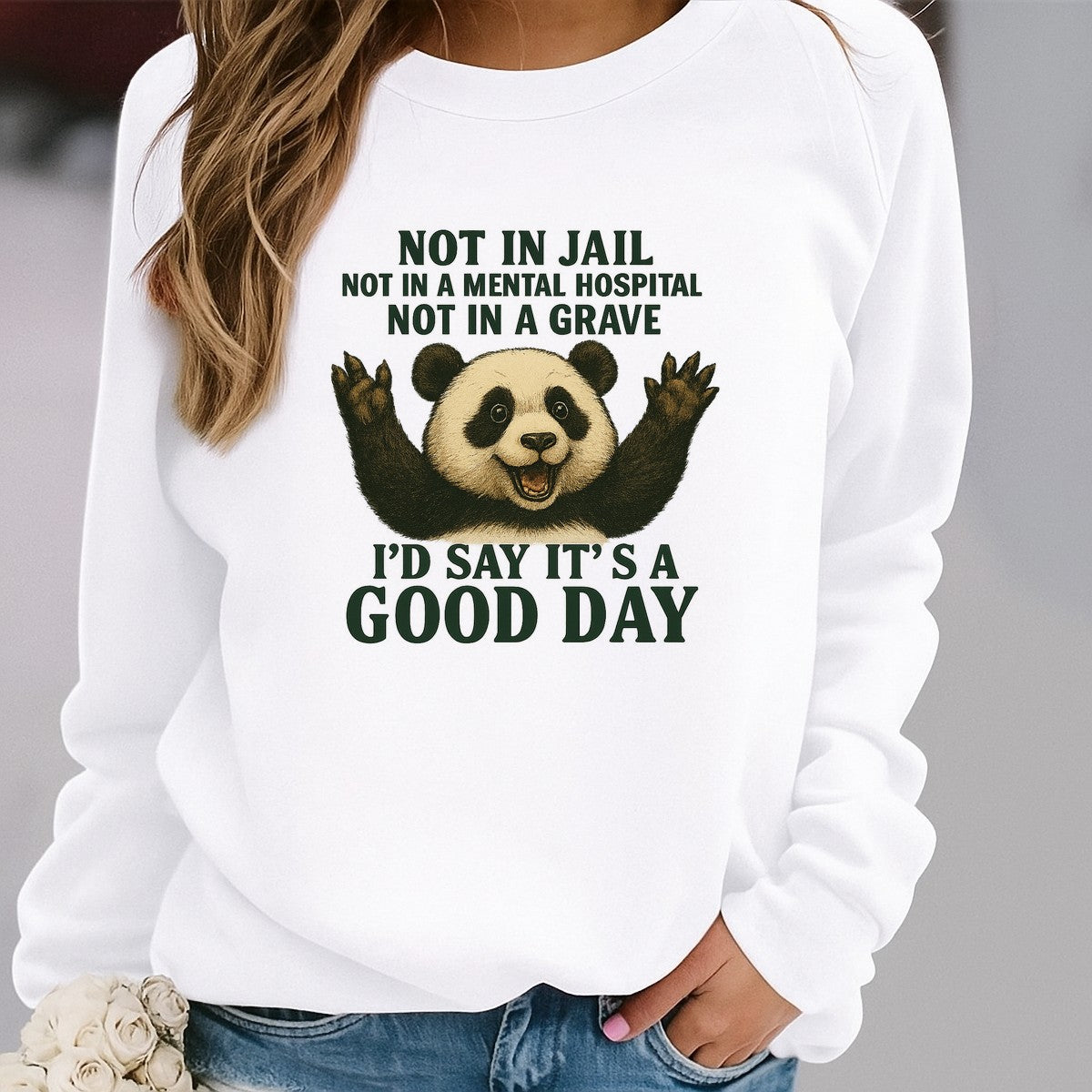 DTF Heat Transfer Iron On Sticker Happy Panda with Positive Quote Graphic for DIY T Shirts Hoodies Tote Bags and Home Decor - 2