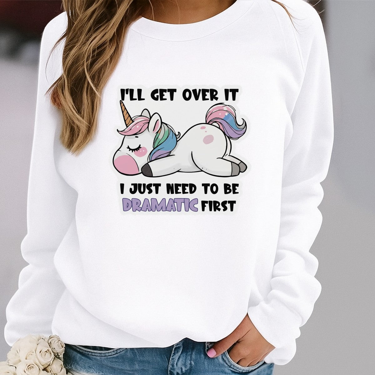 DTF Heat Transfer Iron On Sticker Cute Sleeping Unicorn with Rainbow Mane and Funny Quote for Apparel DIY T Shirts Hoodies Bags and Home Decor - 2