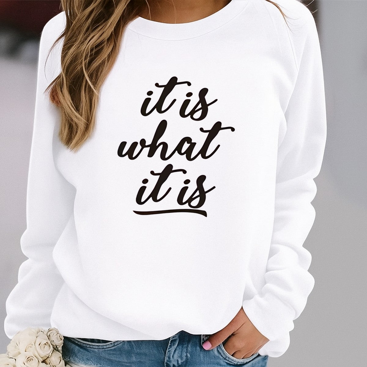 DTF Heat Transfer Iron On Sticker It Is What It Is Bold Lettering for Apparel Tote Bags Jackets and Home Decor - 2