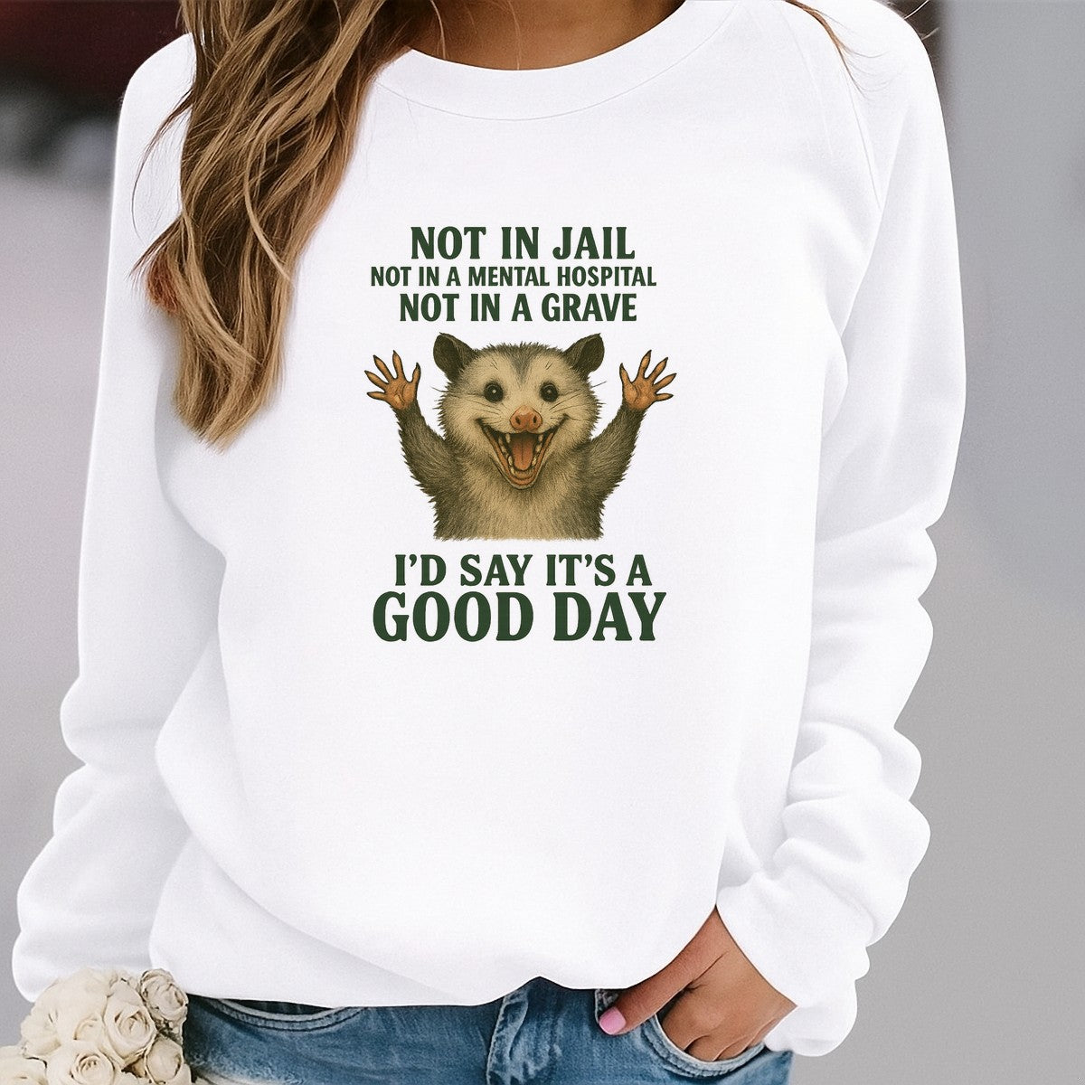 DTF Heat Transfer Iron On Sticker Funny Opossum Saying It Is a Good Day Graphic for T Shirts Hoodies Bags and Halloween Home Decor - 2