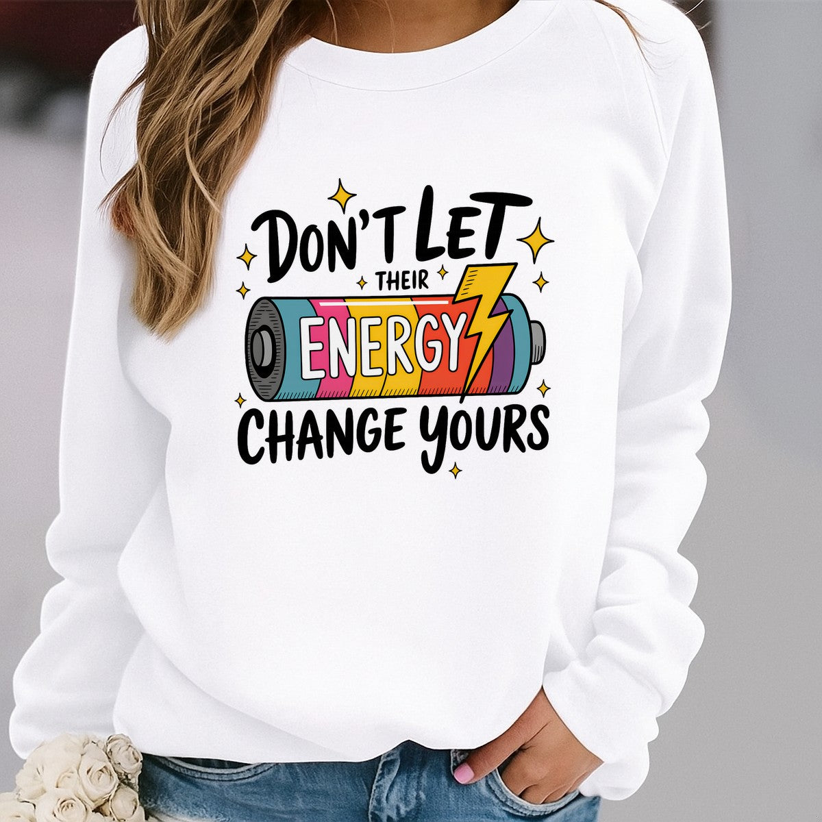 DTF Heat Transfer Iron On Sticker Vibrant Battery Energy Graphic for Motivational T Shirts Hoodies Bags and Home Decor - 2