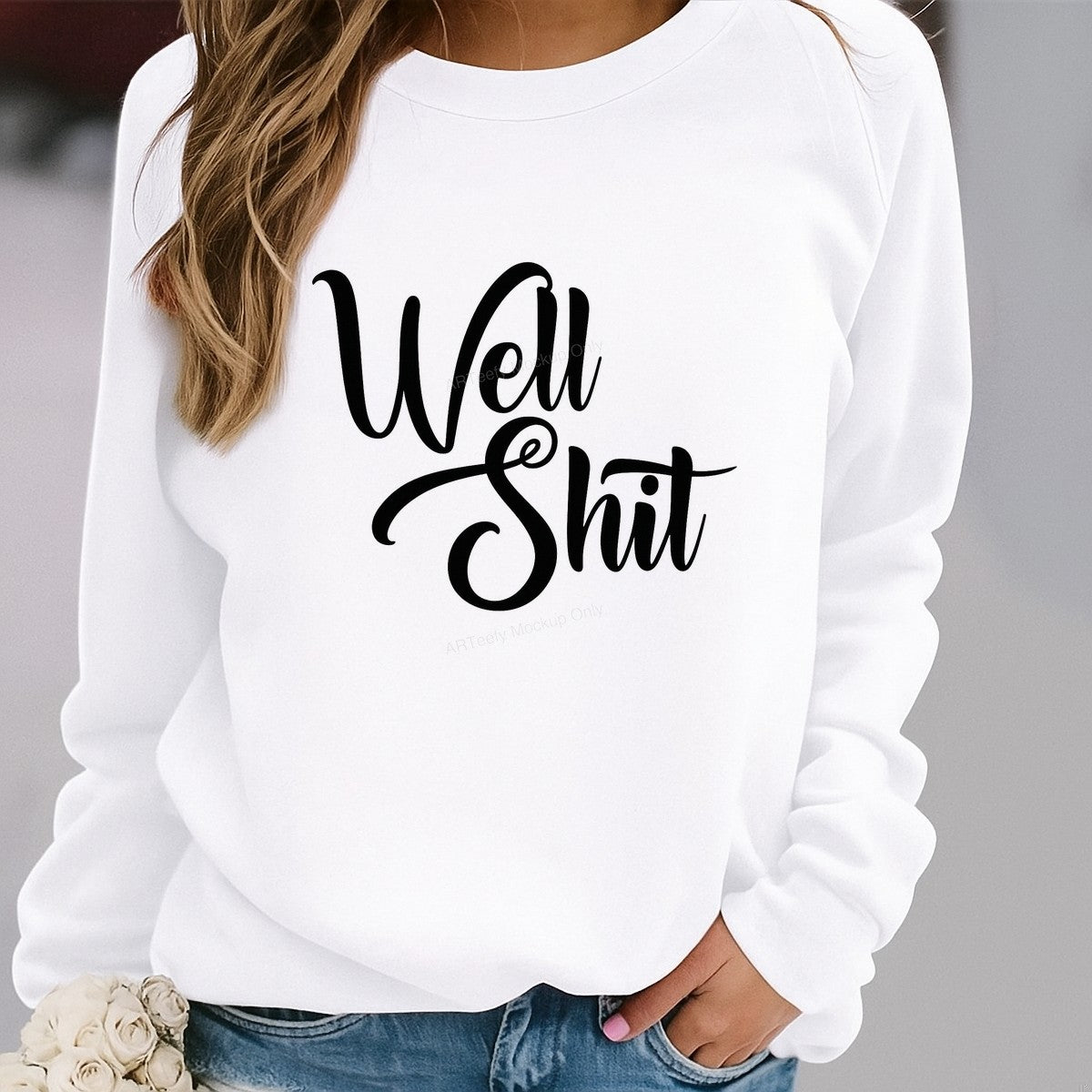 DTF Heat Transfer Iron On Sticker DTF Transfers Ready to Press Funny Well Shit Typography Design for Casual T Shirts Hoodies Local Warehouse - 2