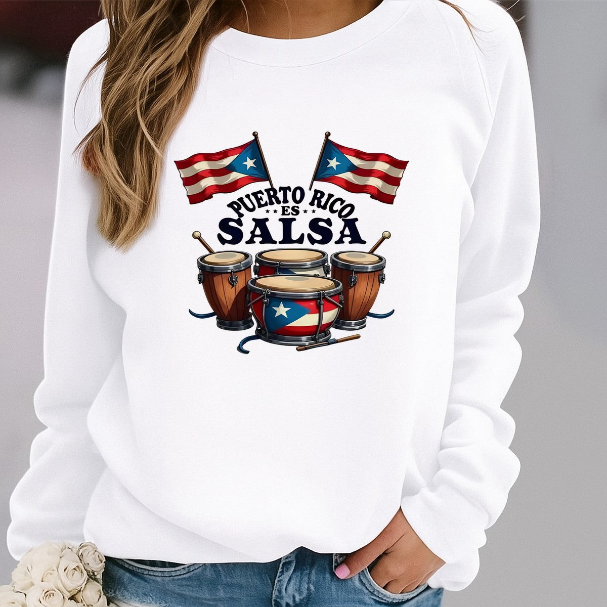 DTF Heat Transfer Iron On Sticker Puerto Rico Salsa Drum Set Pattern for Music Lovers Apparel Bags Jackets and Home Decor - 2