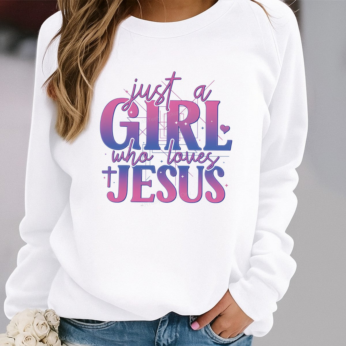 DTF Heat Transfer Iron On Sticker Iron On Transfers for T Shirts Religious Faith Inspired Just a Loves Jesus Design Heat Press Ready Clearance Local Warehouse - 2
