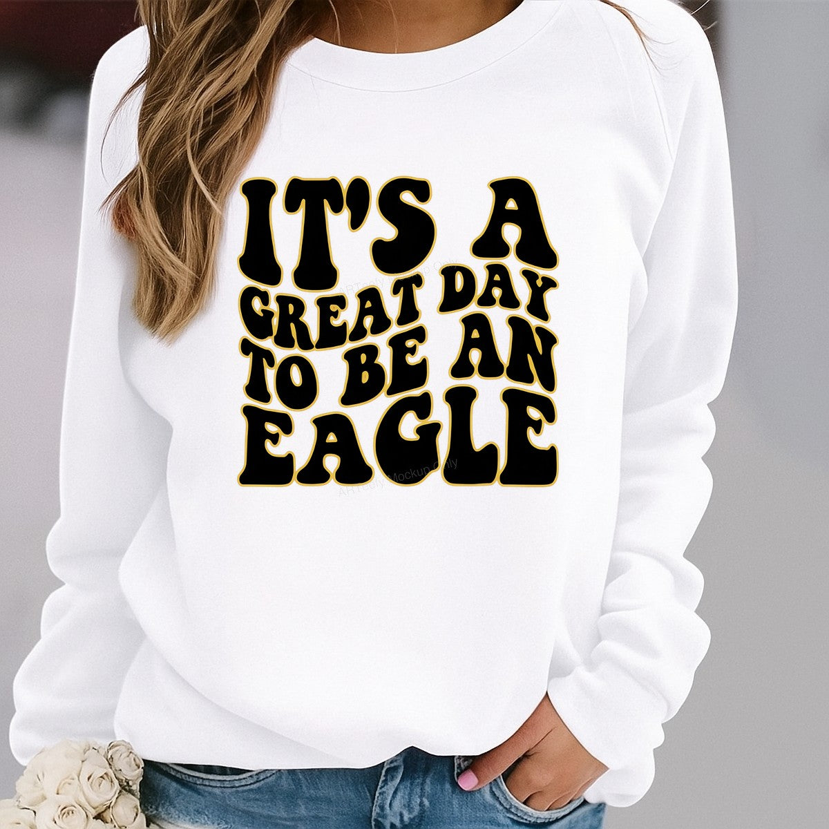 DTF Heat Transfer Iron On Sticker Iron On Transfers for T Shirts Bold Eagle Inspired Motivational Lettering for School Spirit Apparel Local Warehouse - 2