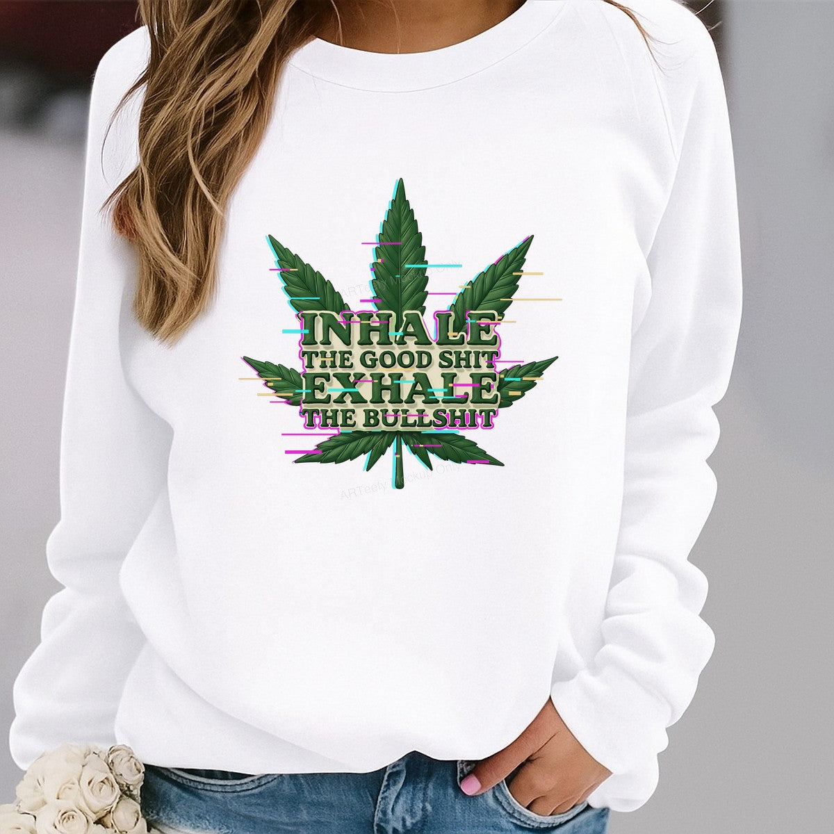 DTF Heat Transfer Iron On Sticker Cannabis Leaf Motivational Quote for T Shirts Hoodies Local Warehouse - 2