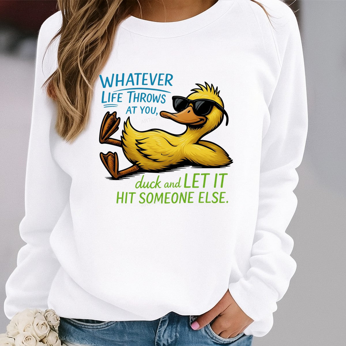 DTF Heat Transfer Iron On Sticker Iron On Heat Transfers Funny Duck Design Sunglasses for Casual Shirts Hoodies Local Warehouse - 2