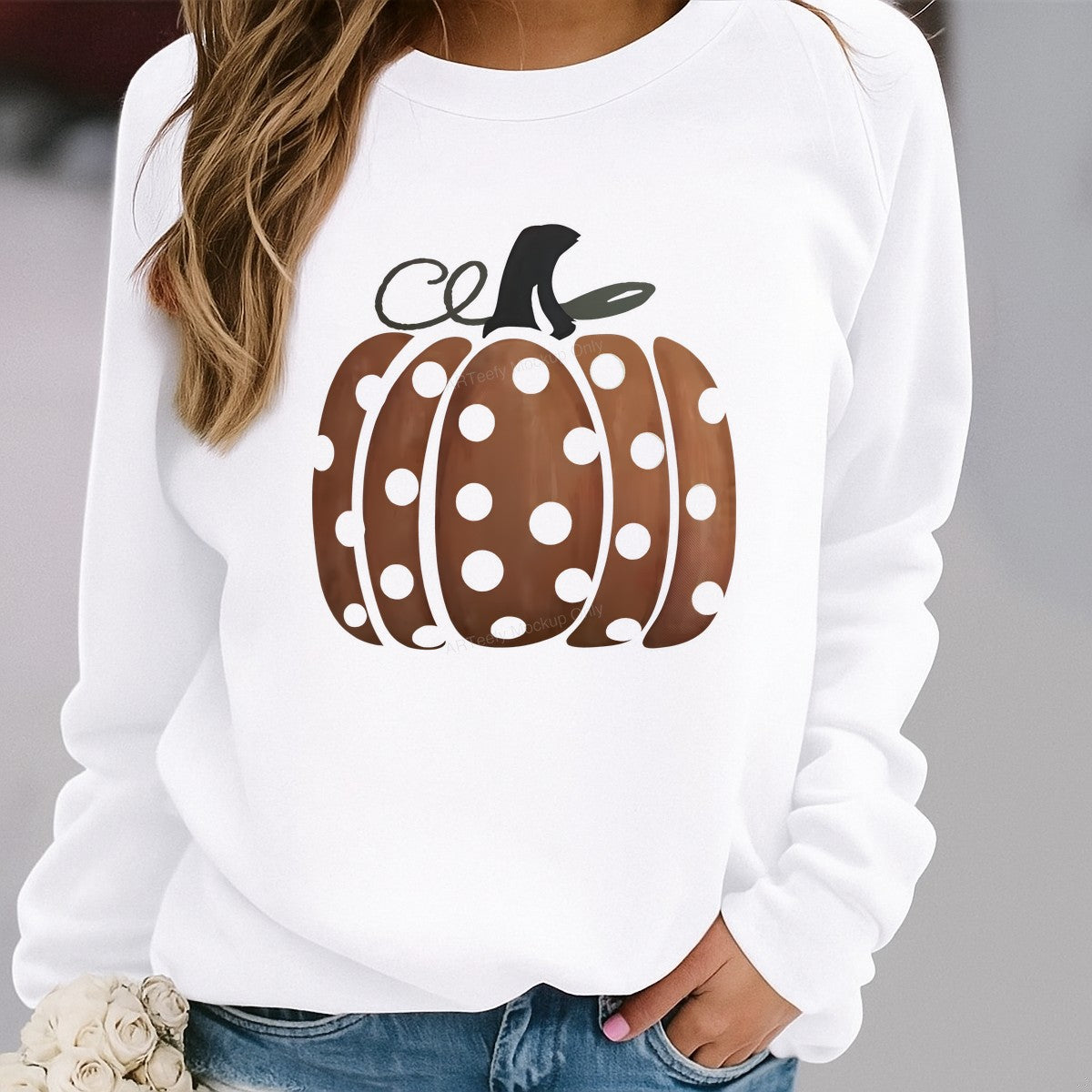 DTF Heat Transfer Iron On Sticker Heat Transfer Designs Ready to Press Polka Dot Pumpkin Fall Iron On Patches for Halloween Decorations Local Warehouse - 2