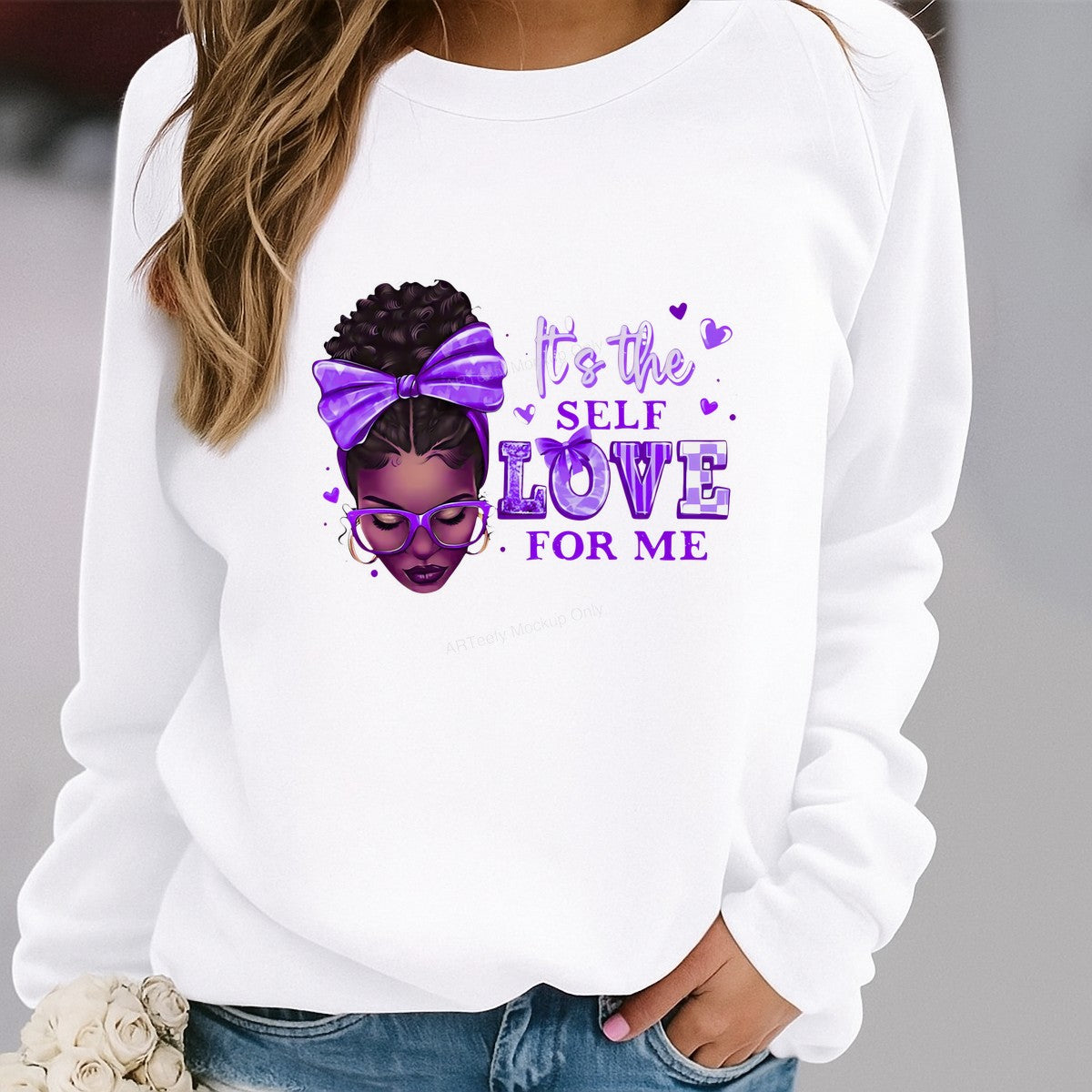 DTF Heat Transfer Iron On Sticker Iron On Transfers for T Shirts Purple Bow Self Love Lettering Designs for Apparel Halloween Clearance - 2