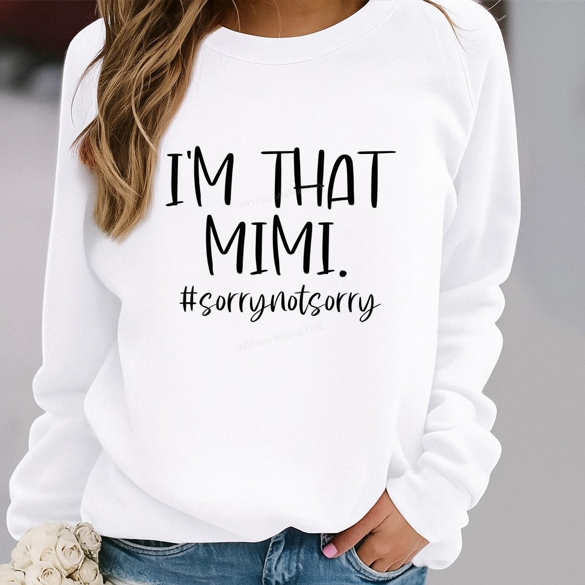 DTF Heat Transfer Iron On Sticker Iron On Transfers for T Shirts Funny Mimi Lettering Hashtag Design for Casual Wear Vintage Merchandise Clearance - 2
