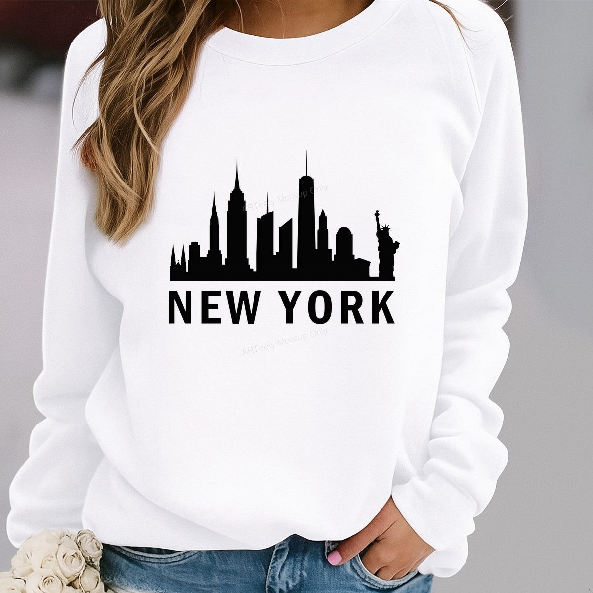 DTF Heat Transfer Iron On Sticker DTF Transfers Ready to Press New York City Skyline Iron On Designs for T Shirts Hoodies Local Warehouse - 2