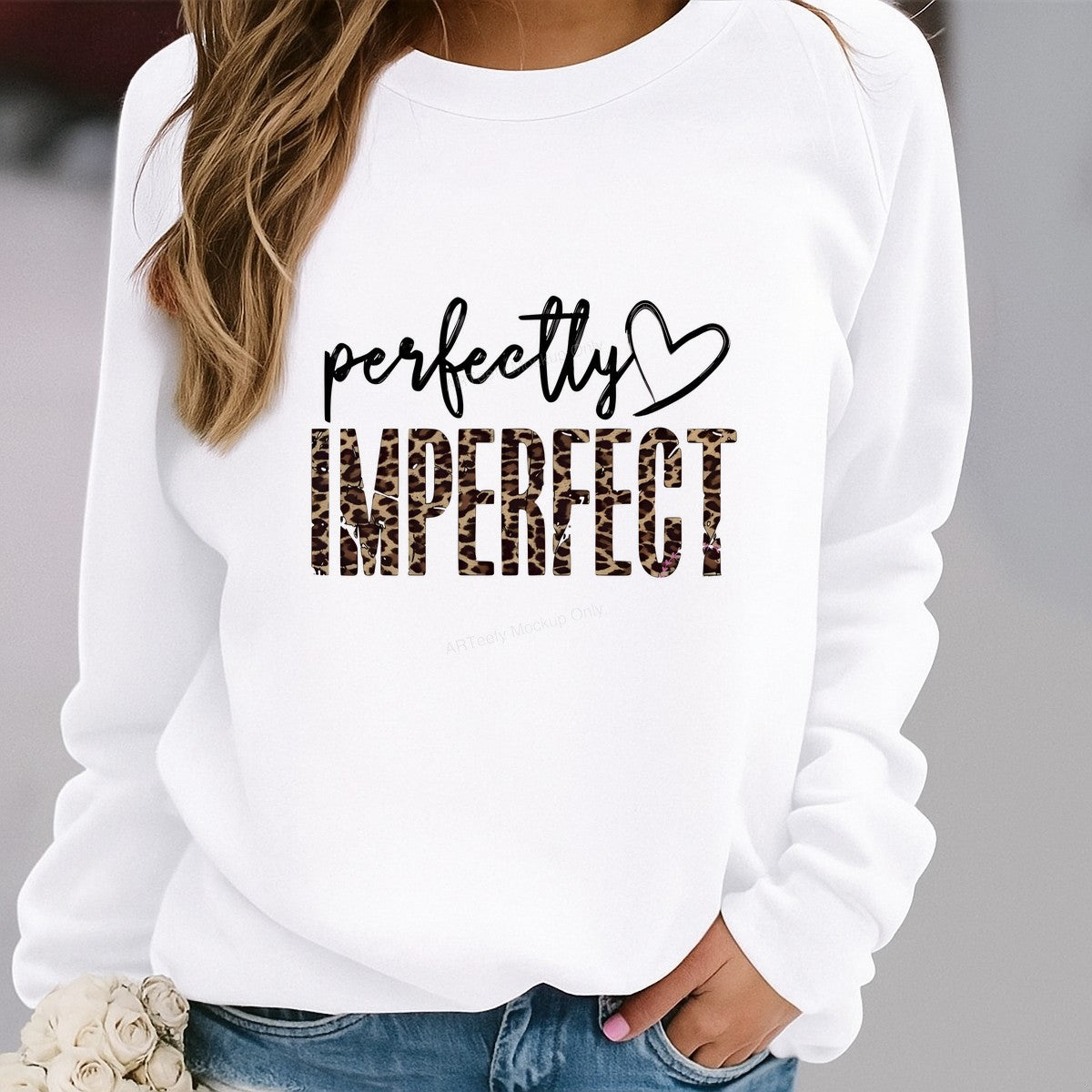DTF Heat Transfer Iron On Sticker Iron On Transfers for T Shirts Perfectly Imperfect Leopard Pattern Inspirational Design Heat Press Ready Clearance - 2