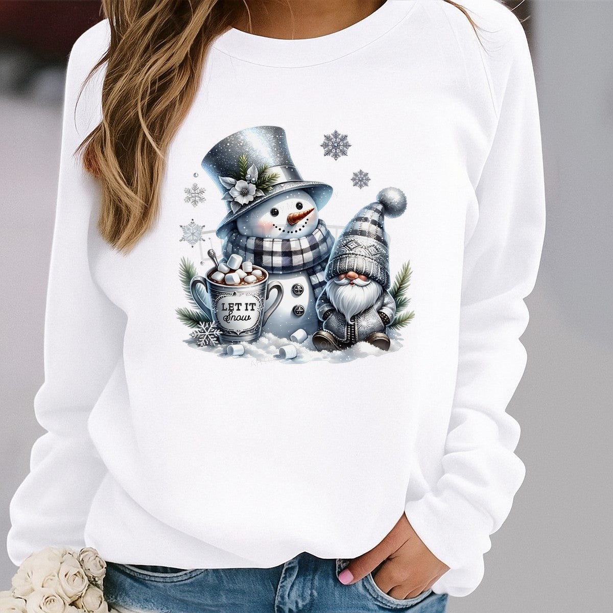 DTF Heat Transfer Iron On Sticker Heat Transfer Designs Ready to Press Snowman Gnome Let It Snow Winter Theme for Christmas T Shirts Hoodies Local Warehouse - 2