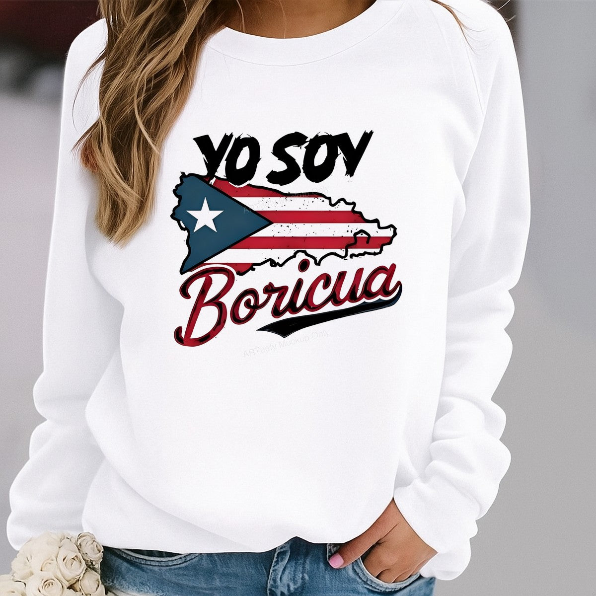 DTF Heat Transfer Iron On Sticker DTF Transfers Ready to Press Puerto Rican Flag Yo Soy Boricua Design for Cultural Apparel Local Warehouse - 2