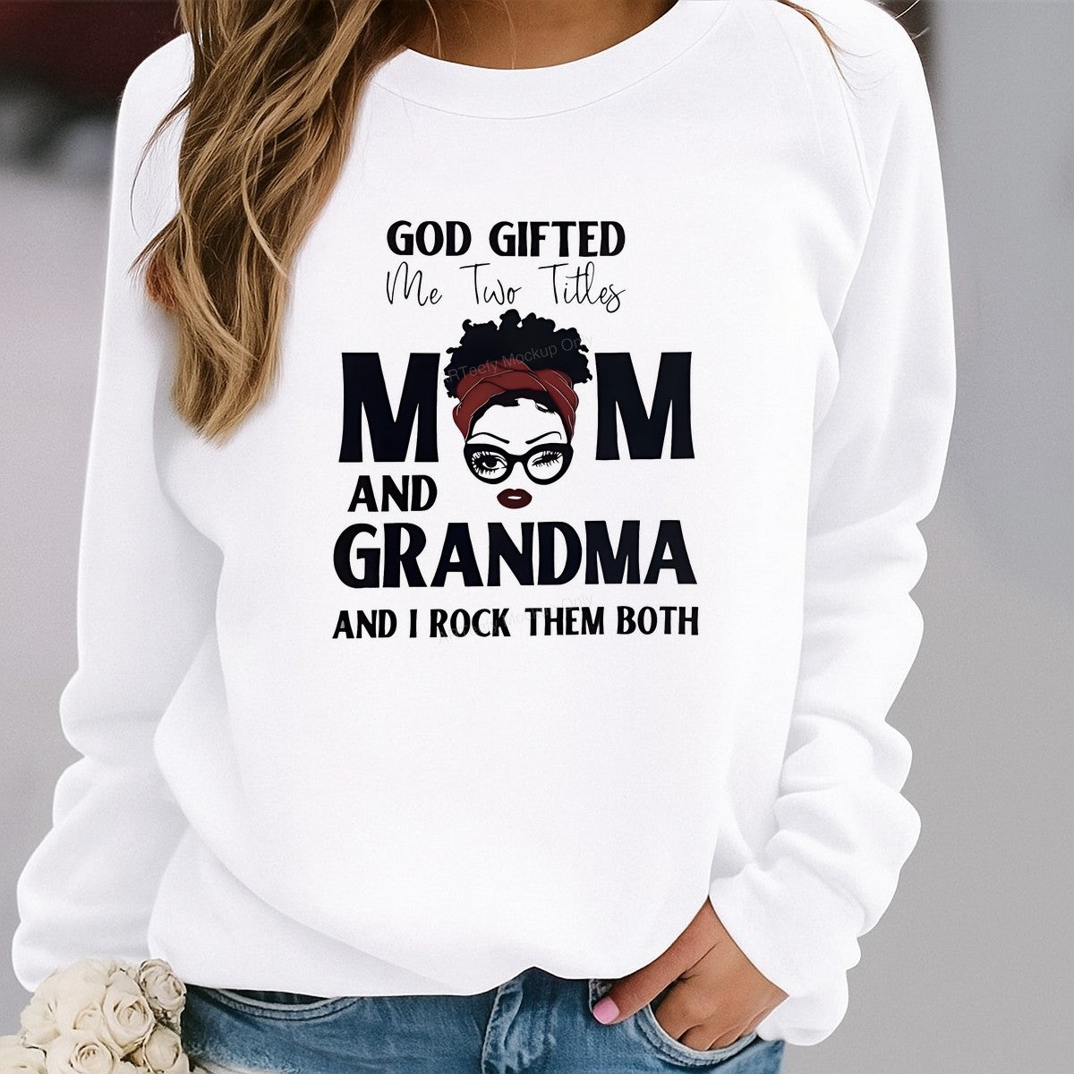 DTF Heat Transfer Iron On Sticker Iron On Heat Transfers Afro Woman Mom Grandma Lettering Perfect Gift for Mother Day T Shirts Hoodies Clearance Local Warehouse - 2