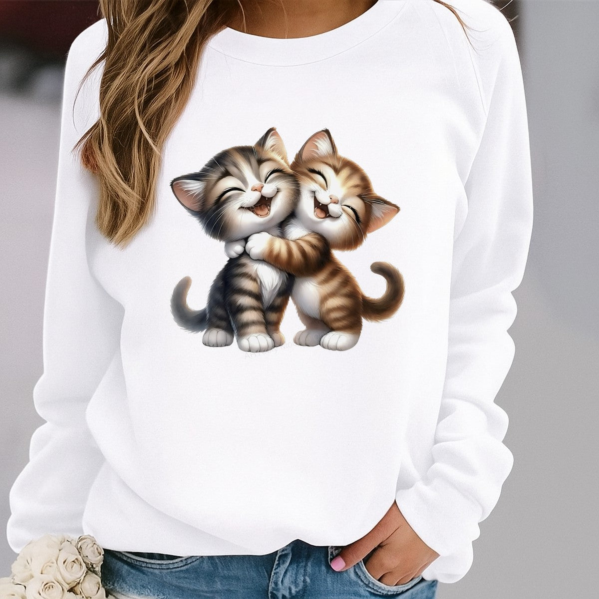DTF Heat Transfer Iron On Sticker Iron On Heat Transfers Cute Cartoon Cats Embrace for Pet Lovers Apparel Hoodies Local Warehouse - 2