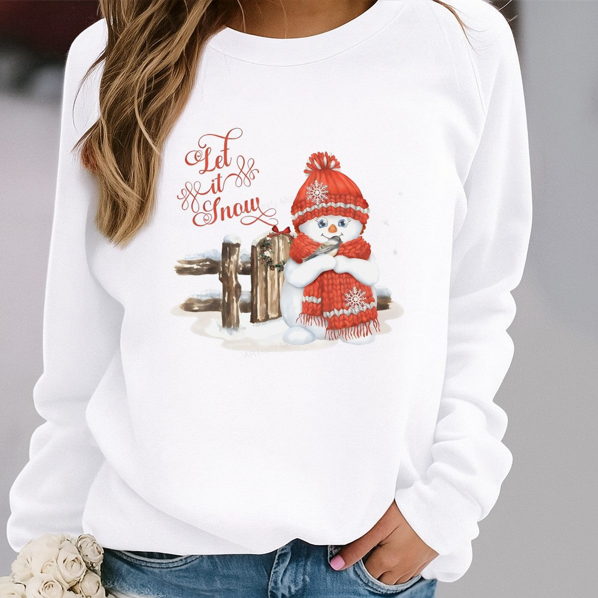 DTF Heat Transfer Iron On Sticker Iron On Heat Transfers Snowman Design Let It Snow Christmas Iron On Patches for T Shirts Hoodies Local Warehouse - 2