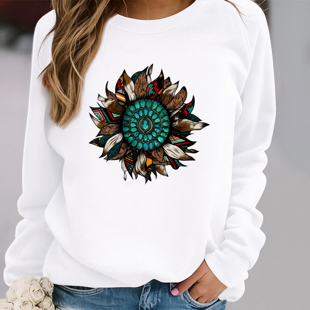 DTF Heat Transfer Iron On Sticker Iron On Heat Transfers Tribal Western Feather Design for T Shirts Bags Jackets Local Warehouse - 2